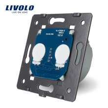 Fabricante EU Estándar Livolo AC 110 ~ 250V La base de la luz de la pared Pantalla táctil Interruptor eléctrico 2Gang 1Way VL-C702